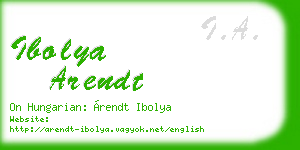 ibolya arendt business card